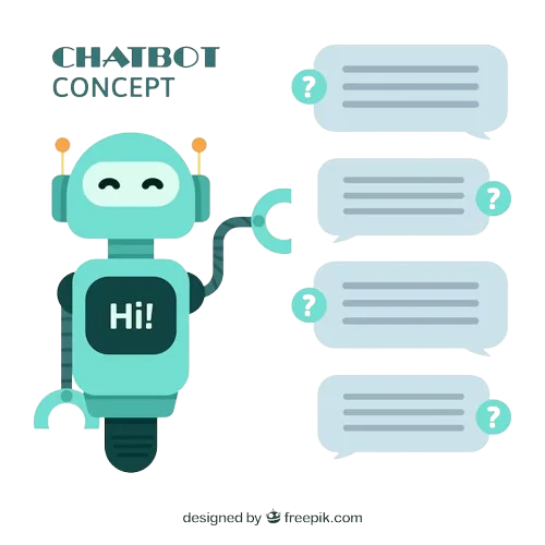 Chatbot concept background with mobile device