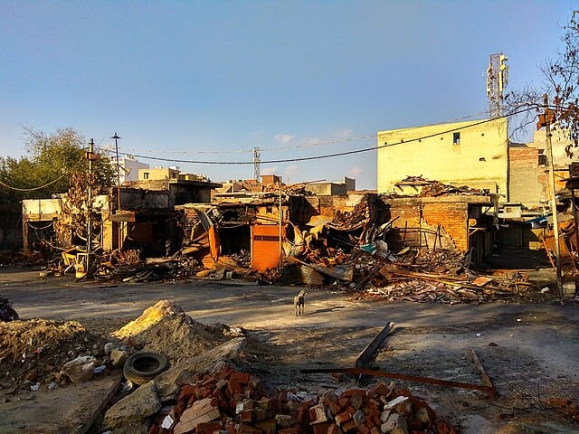 Gokulpuri Tyre Market after mobs set fire to the shops-Gokal_Puri_delhi_riot_2020